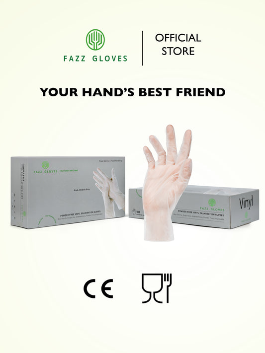 Vinyl Powder Free Examination Glove, Clear (100Pcs/Box)