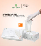 Latex Powder Free Examination Glove, Natural (100Pcs/Box)