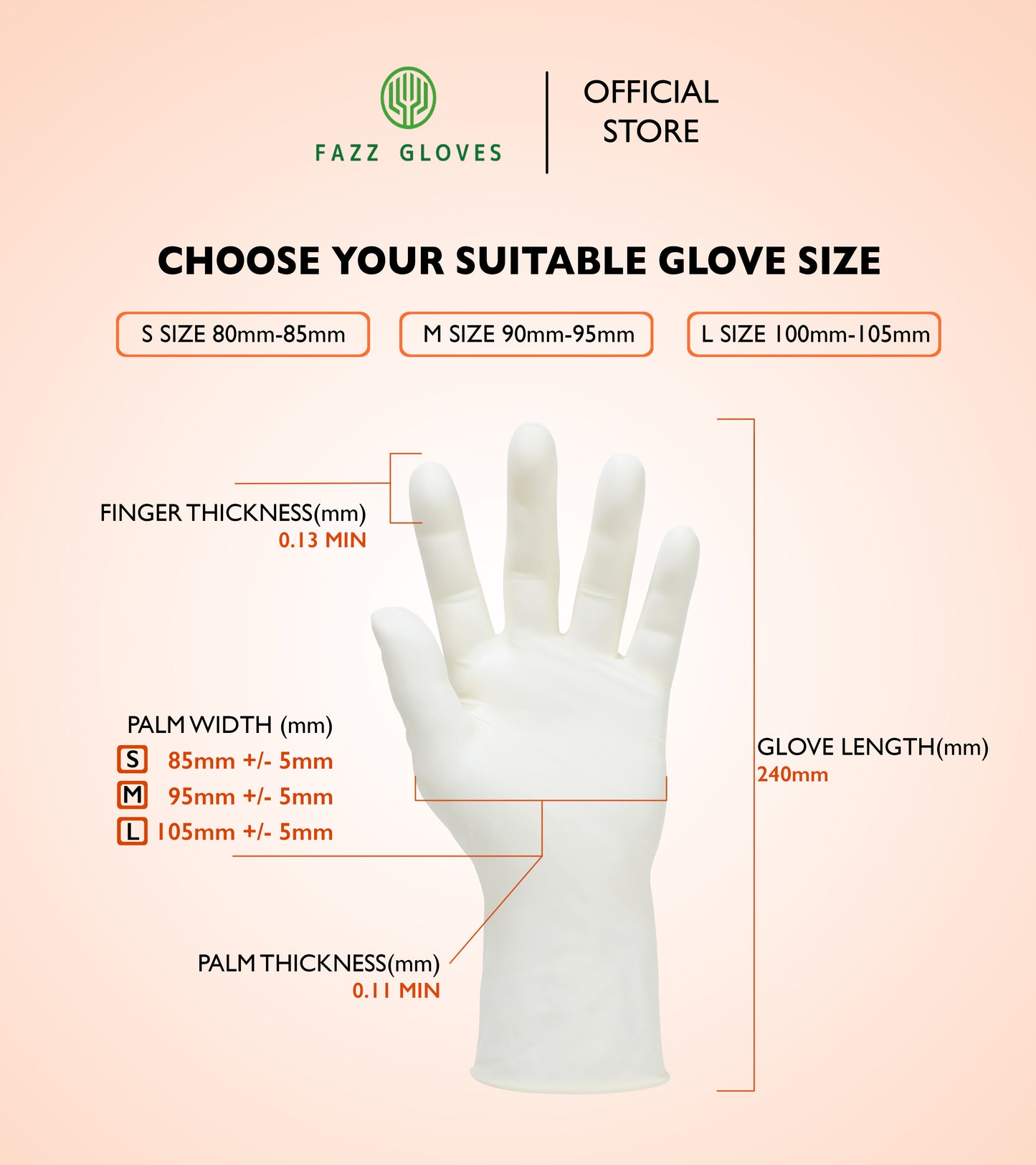 Latex Powder Free Examination Glove, Natural (100Pcs/Box)